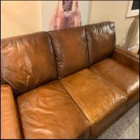 Pottery Barn Leather Sofa Couch 86” Long